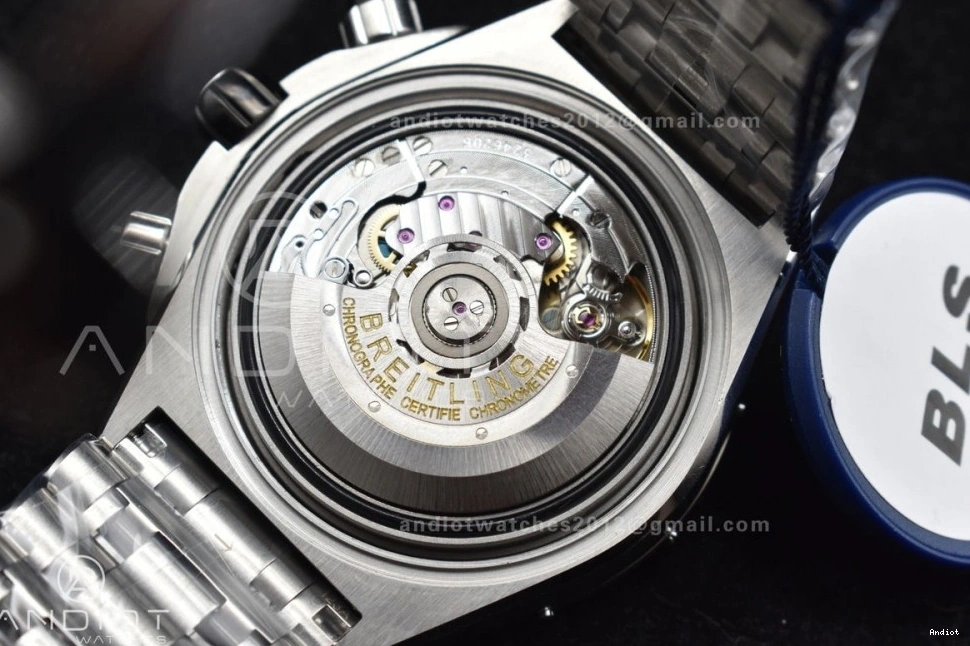 Bracelet SS 44mm Best B01 SS Dial A7750 BLSF Edition Black on 1:1 Chronomat 1123